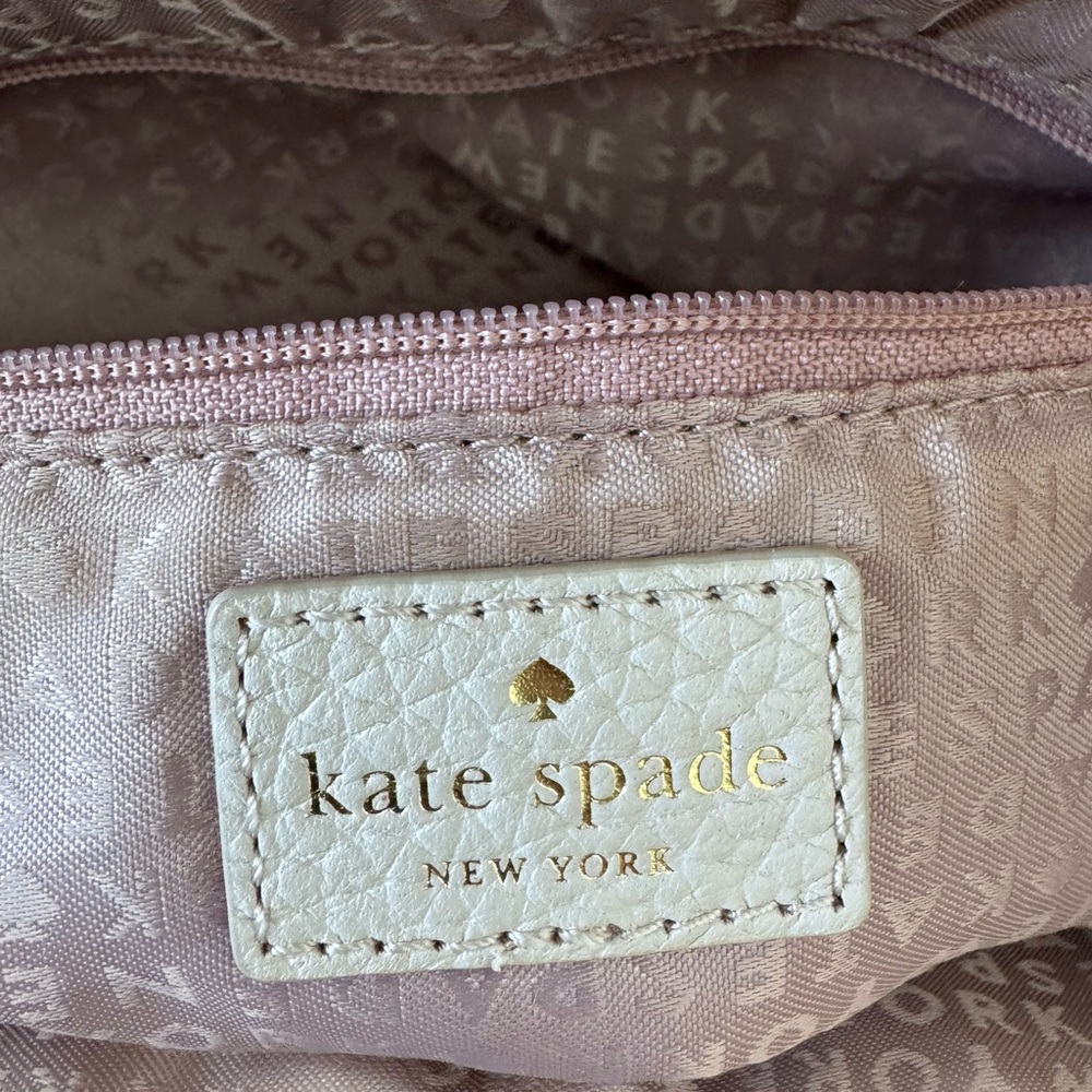 kate spade Cream Pebbled Leather Tote with Tassel - Picture 2 of 4